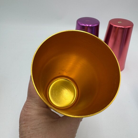 Set Of 5 Anodized Aluminum Tumblers - Multi Colored Cups Retro vintage vibe - Picture 6 of 11